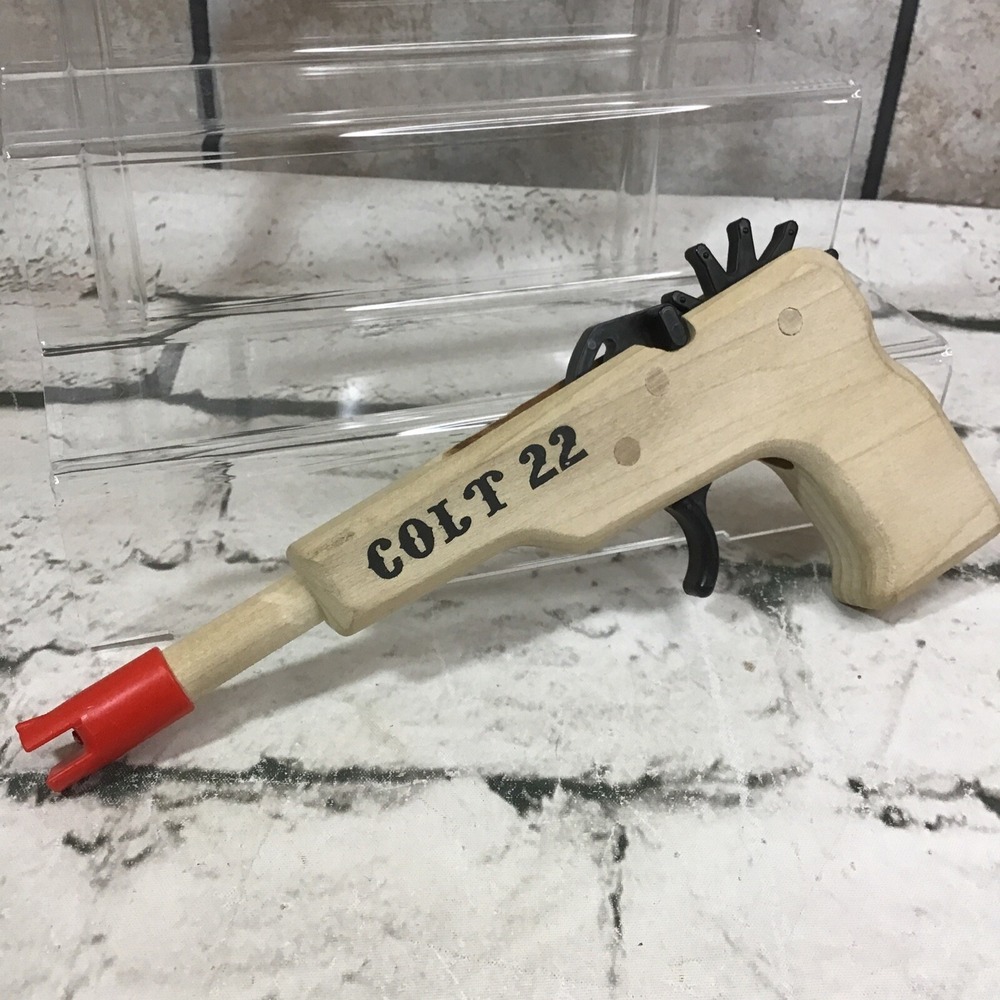 Magnum‎ Enterprises Colt 22 Rubber Band Gun Wooden Toy Pistol Novelty